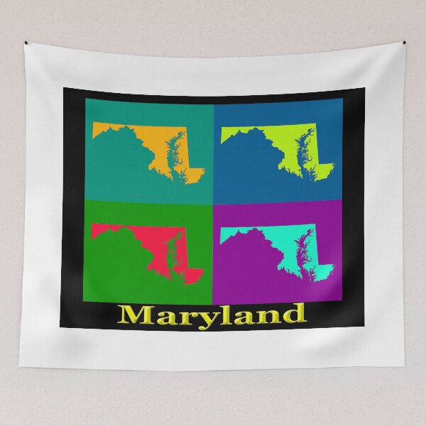 Item preview, Colorful Maryland Pop Art Map designed and sold by KWJphotoart.