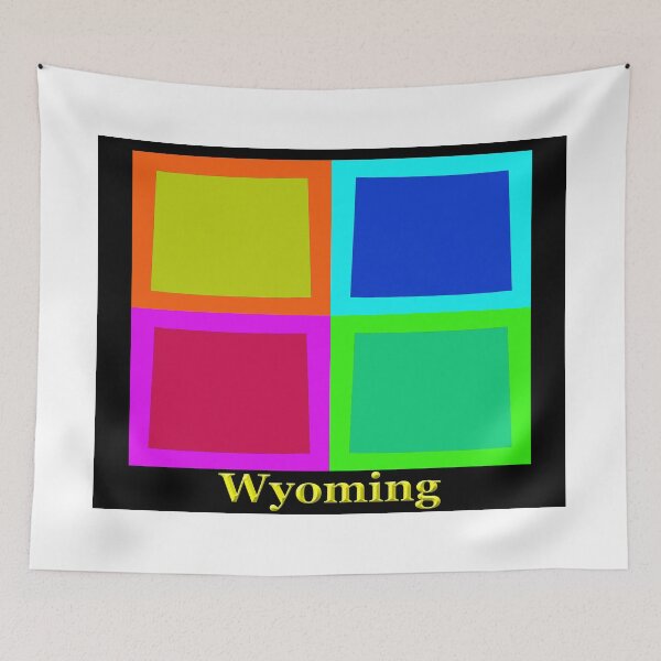 Item preview, Colorful Wyoming Pop Art Map designed and sold by KWJphotoart.