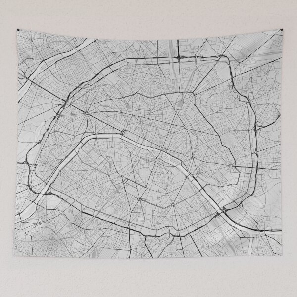 Item preview, Paris, France Map. (Black on white) designed and sold by Graphical-Maps.