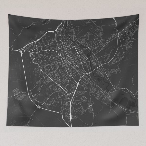 Item preview, Nancy, France Map. (White on black) designed and sold by Graphical-Maps.