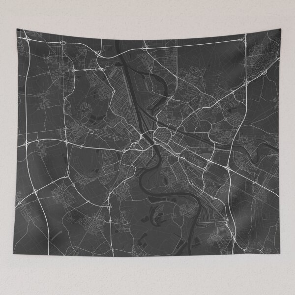 Item preview, Mannheim, Germany Map. (White on black) designed and sold by Graphical-Maps.
