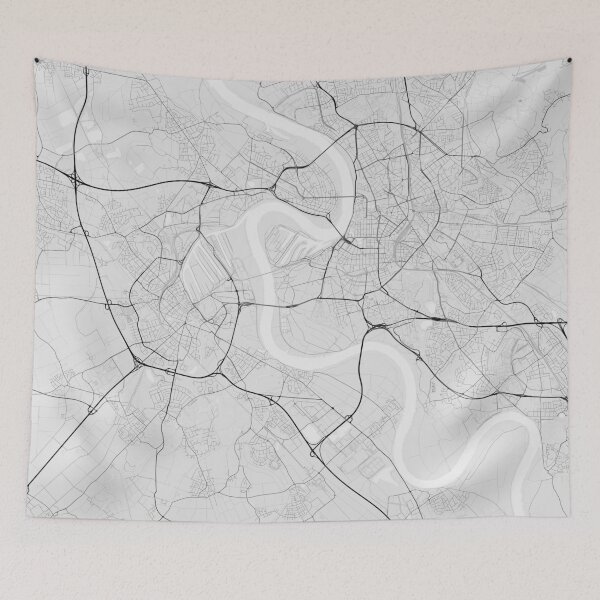 Item preview, Dusseldorf, Germany Map. (Black on white) designed and sold by Graphical-Maps.