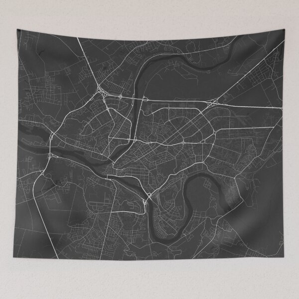 Item preview, Kaunas, Lithuania Map. (White on black) designed and sold by Graphical-Maps.