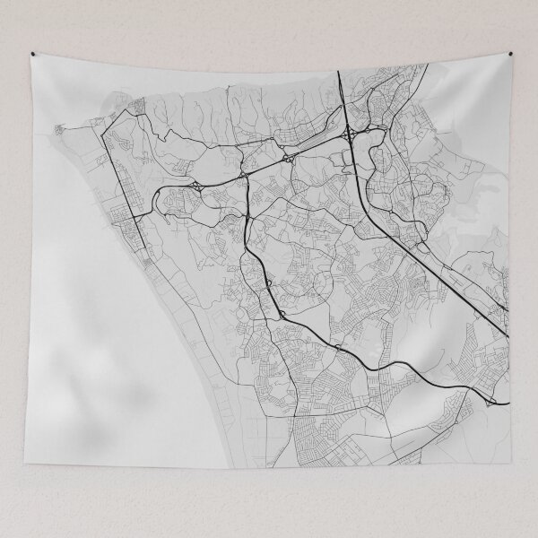 Item preview, Almada, Portugal Map. (Black on white) designed and sold by Graphical-Maps.