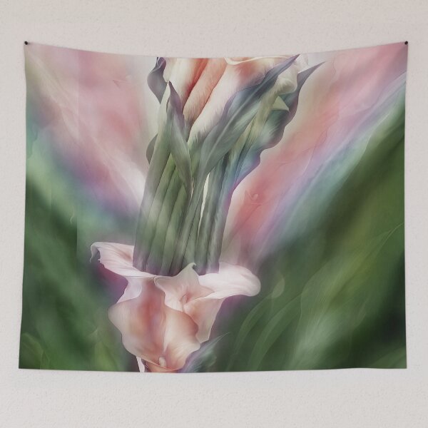 Item preview, Peach Calla Lilies In Calla Vase designed and sold by Carol  Cavalaris.