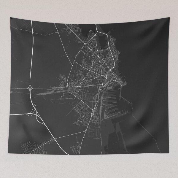 Item preview, Constanta, Romania Map. (White on black) designed and sold by Graphical-Maps.