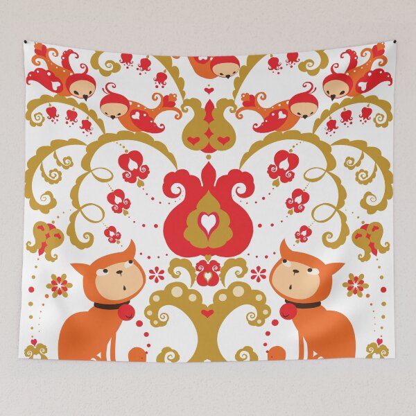 Item preview, Rissian Kitties and Birds Love Tree. designed and sold by Kimazo.