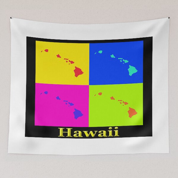 Item preview, Colorful Hawaii State Pop Art Map designed and sold by KWJphotoart.