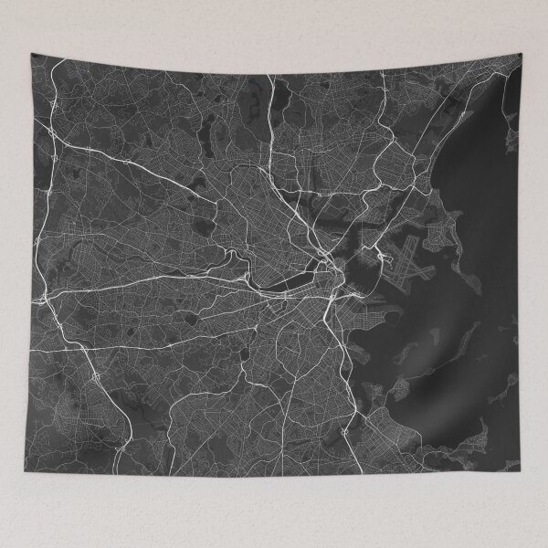 Item preview, Boston, USA Map. (White on black) designed and sold by Graphical-Maps.