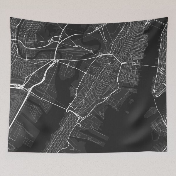Item preview, Jersey City, USA Map. (White on black) designed and sold by Graphical-Maps.