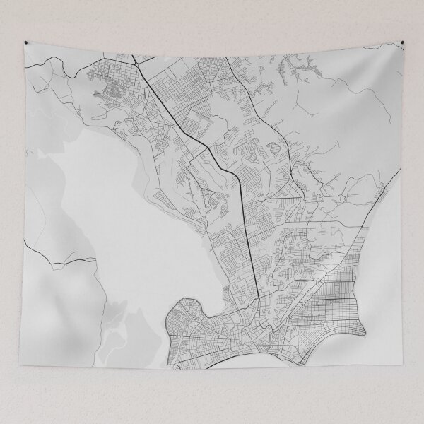 Item preview, Maceio, Brazil Map. (Black on white) designed and sold by Graphical-Maps.