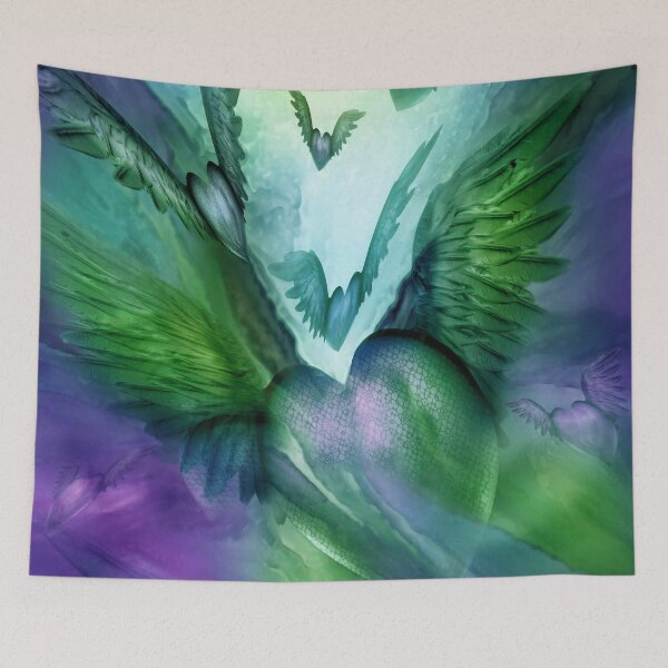 Item preview, Flight Of The Heart - Green and Purple designed and sold by Carol  Cavalaris.