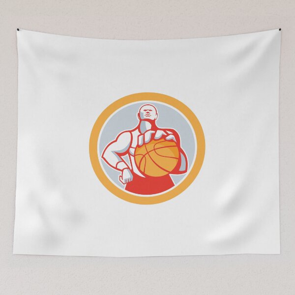 Item preview, Basketball Player With Ball Circle Retro designed and sold by patrimonio.