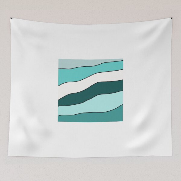 Item preview, Turquoise And White Wavy Stripes designed and sold by TheyComeAlong.