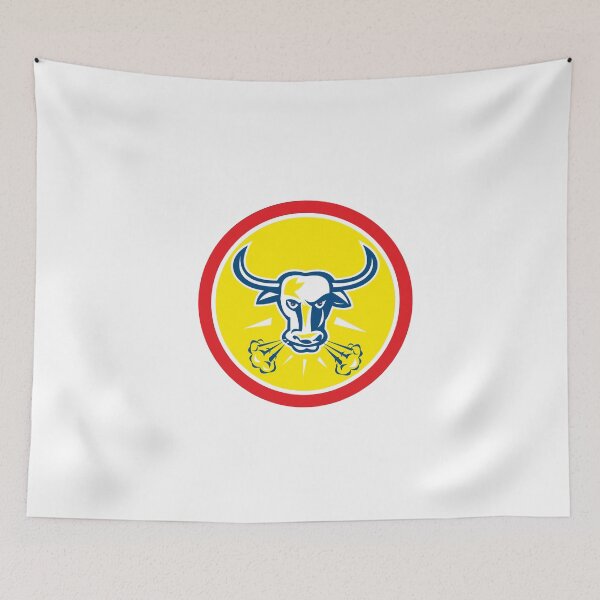 Artikelvorschau, Angry Bull Head Circle Retro entworfen und verkauft von patrimonio.