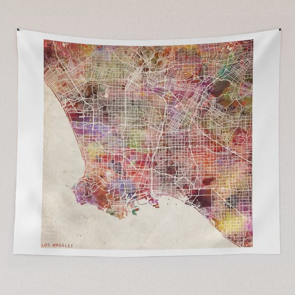 Item preview, Los Angeles map designed and sold by MapMapMaps.