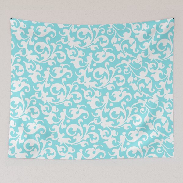 Item preview, Aqua Damask Swirls designed and sold by AntiqueImages.