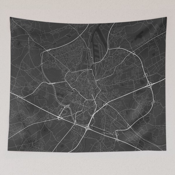 Item preview, Ghent, Belgium Map. (White on black) designed and sold by Graphical-Maps.