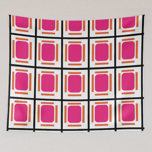Item preview, Pink Organs Black Checked and Lined Pattern Retro designed and sold by Kentala.