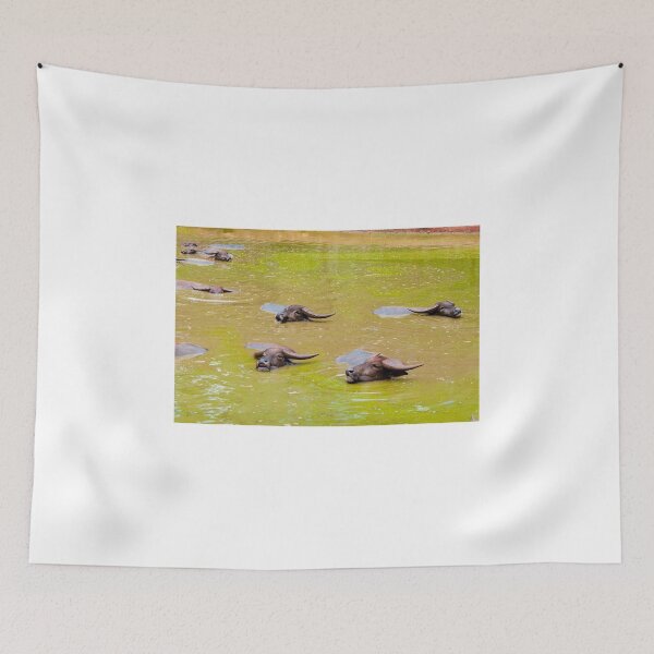 Item preview, Herd of Thai buffalo cooling in during the day designed and sold by Stanciuc.