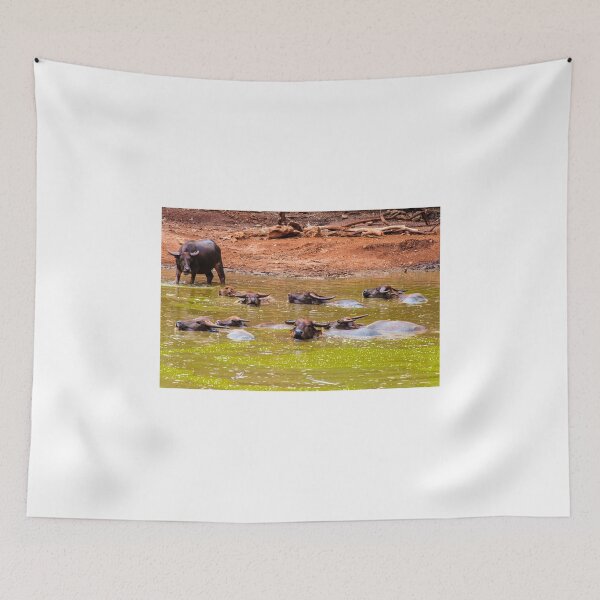 Item preview, Herd of Thai buffalo cooling in during the day designed and sold by Stanciuc.