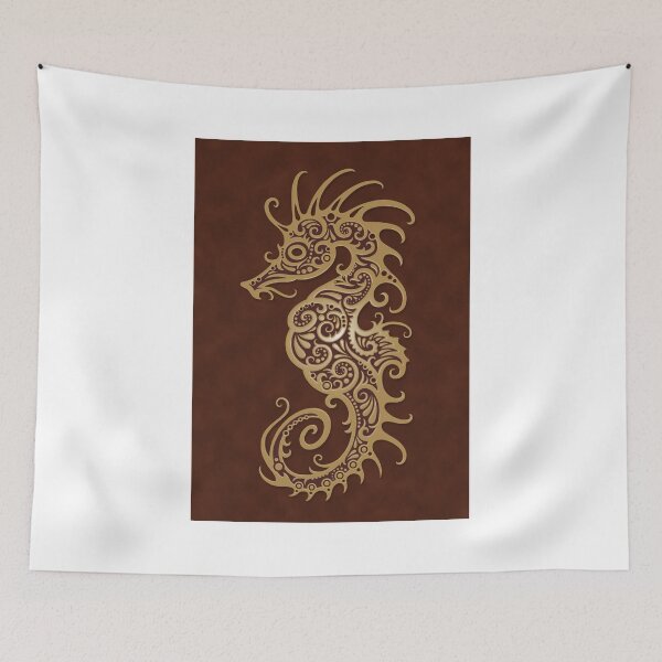Artikelvorschau, Kompliziertes Brown Tribal Seahorse Design entworfen und verkauft von JeffBartels.