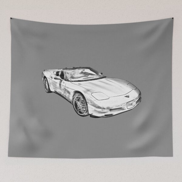Item preview,  C5 Corvette convertible Muscle Car Illustration designed and sold by KWJphotoart.