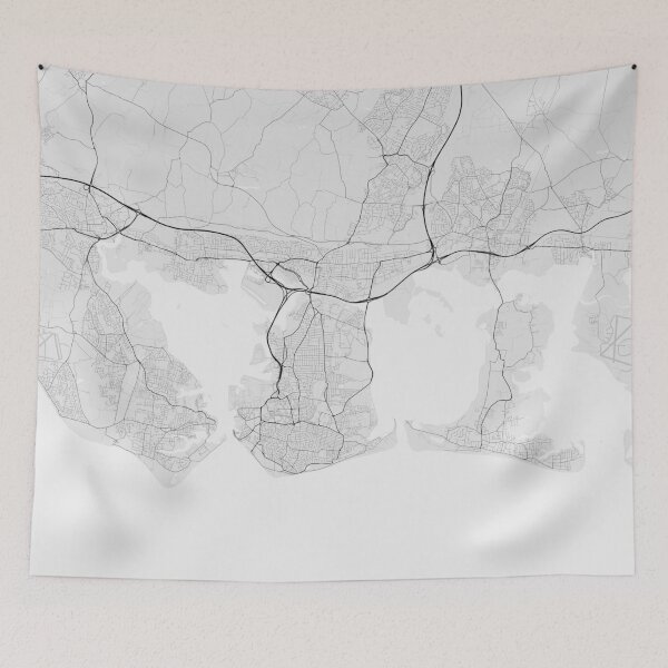 Item preview, Portsmouth, England Map. (Black on white) designed and sold by Graphical-Maps.