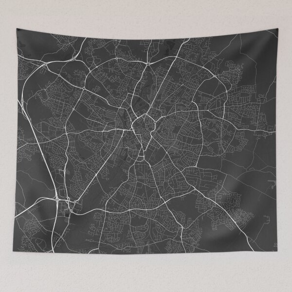 Artikelvorschau, Leicester, England Map. (White on black) entworfen und verkauft von Graphical-Maps.