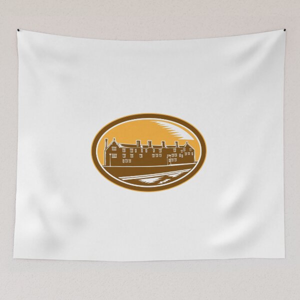 Item preview, Old Building Cambridge Woodcut Retro designed and sold by patrimonio.