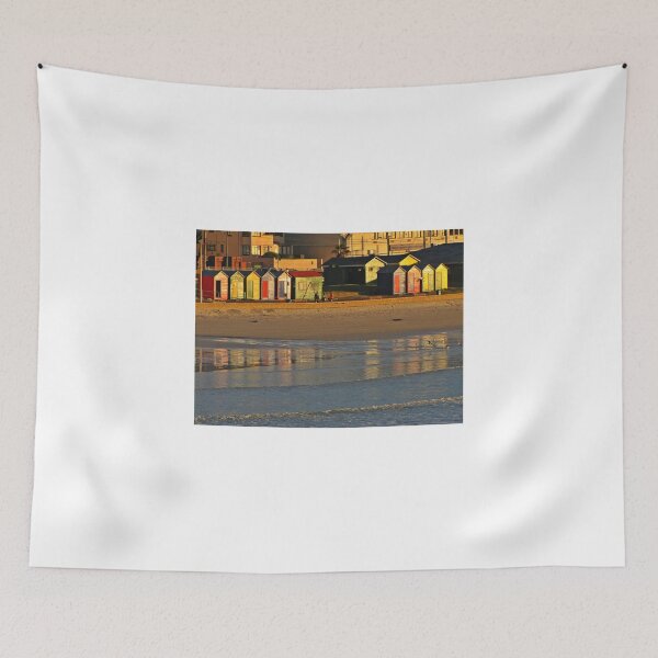Item preview, Beach huts at sunrise designed and sold by BiodiversityRocks.