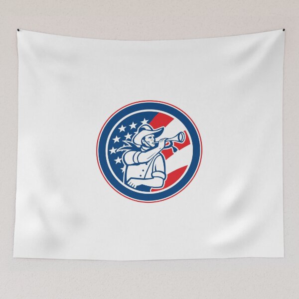 Item preview, American Cavalry Soldier Blowing Bugle Circle designed and sold by patrimonio.