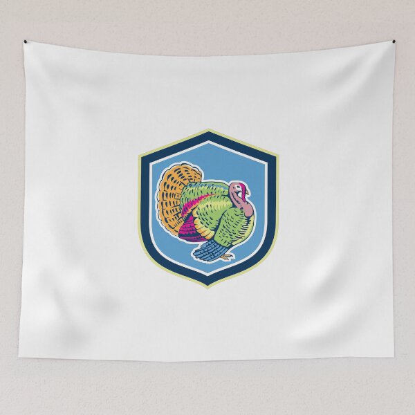 Artikelvorschau, Wild Turkey Side View Shield Retro entworfen und verkauft von patrimonio.
