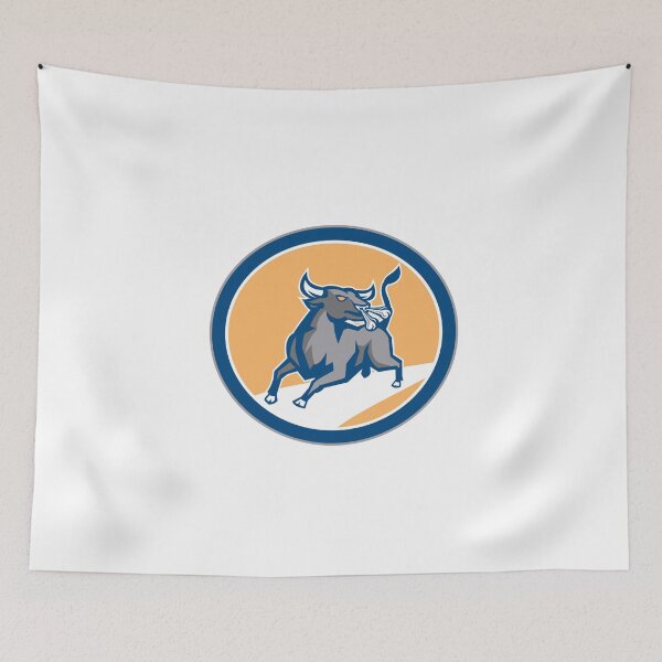 Item preview, Raging Bull Attacking Charging Circle Retro designed and sold by patrimonio.
