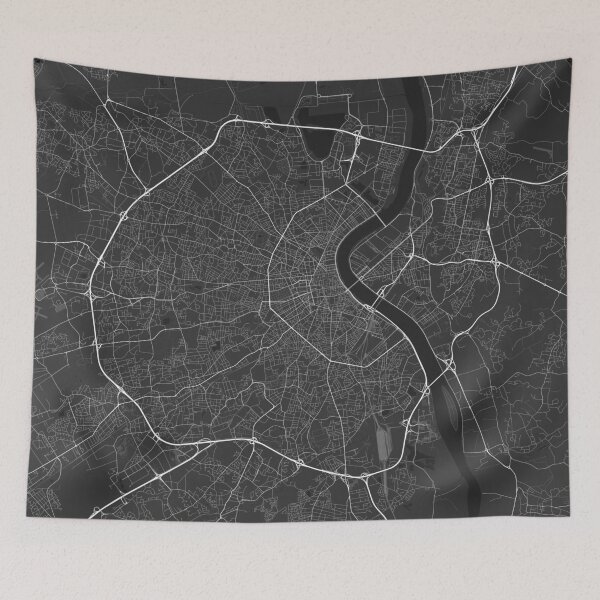 Item preview, Bordeaux, France Map. (White on black) designed and sold by Graphical-Maps.