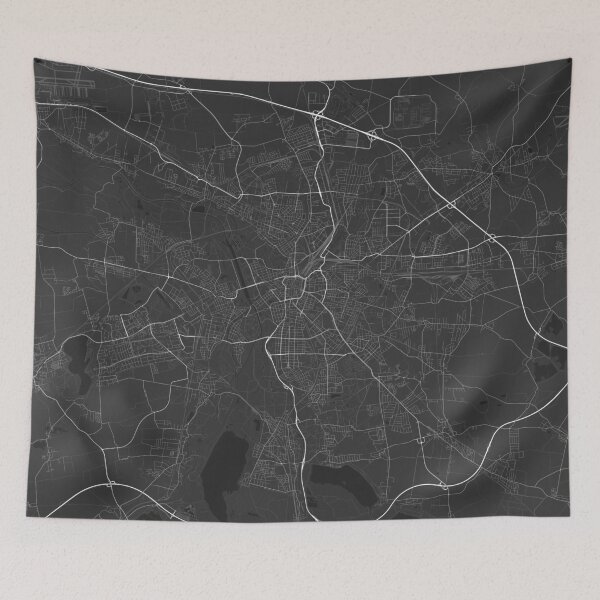 Item preview, Leipzig, Germany Map. (White on black) designed and sold by Graphical-Maps.