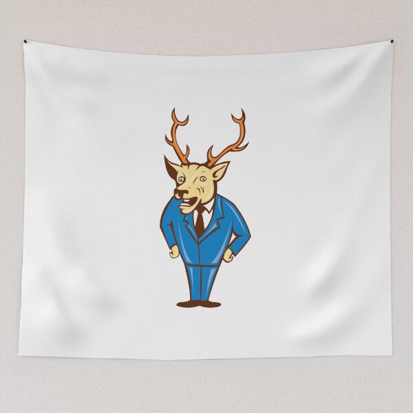 Artikelvorschau, Stag Deer Hands on Hips Standing Cartoon entworfen und verkauft von patrimonio.
