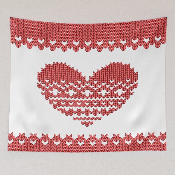Item preview, Red Knitted Look Love Heart  designed and sold by CroDesign.