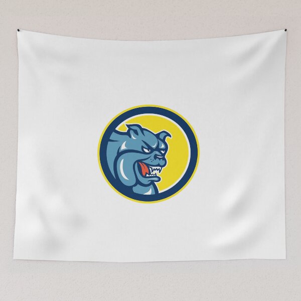 Item preview, Angry Bulldog Mongrel Head Circle Cartoon designed and sold by patrimonio.