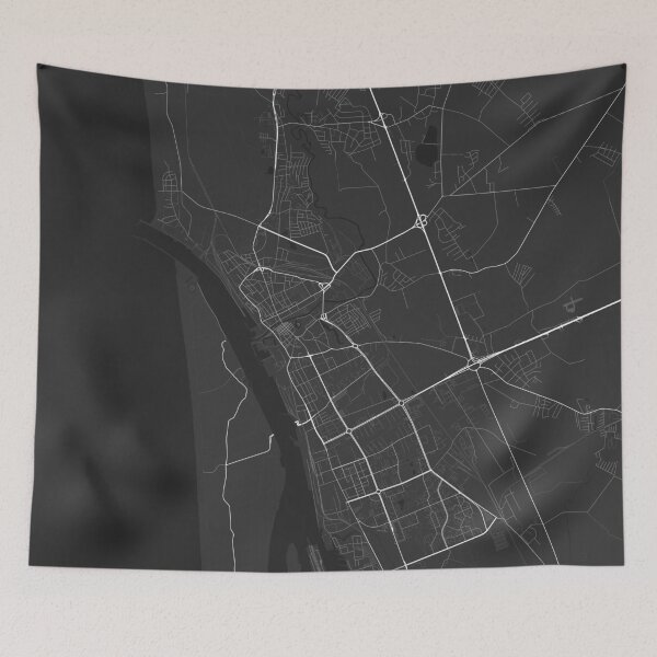 Item preview, Klaipeda, Lithuania Map. (White on black) designed and sold by Graphical-Maps.