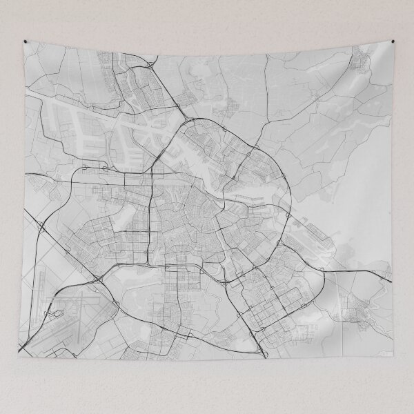 Item preview, Amsterdam, Netherlands Map. (Black on white) designed and sold by Graphical-Maps.
