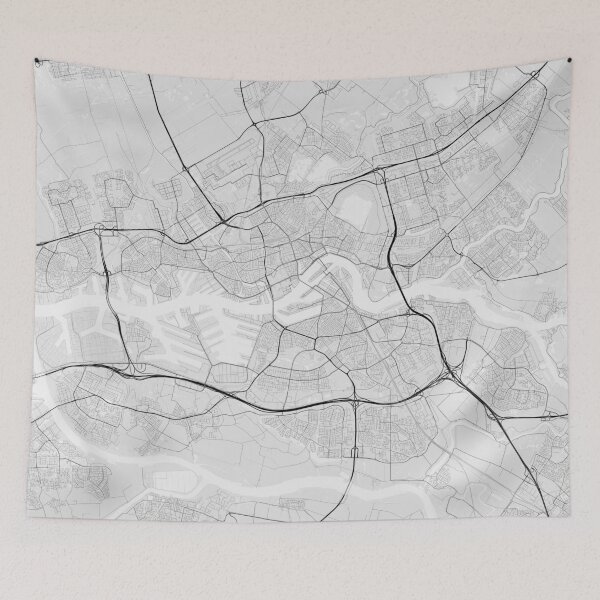 Item preview, Rotterdam, Netherlands Map. (Black on white) designed and sold by Graphical-Maps.