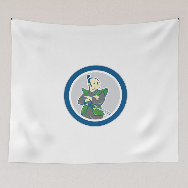 Item preview, Samurai Warrior Arms Folded Circle Cartoon designed and sold by patrimonio.