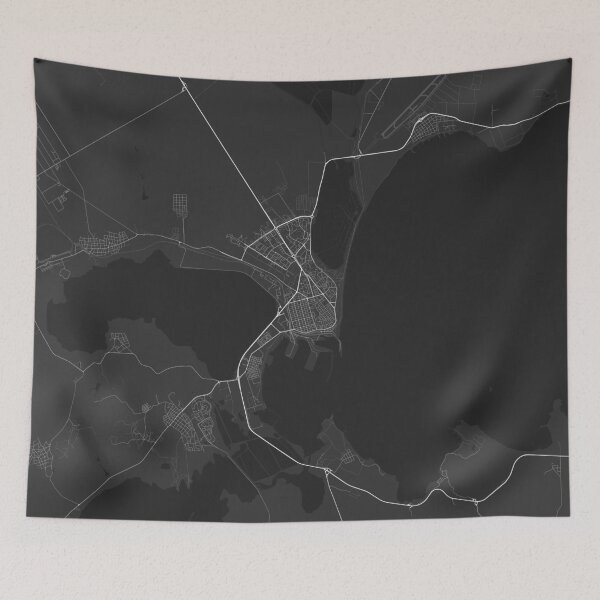 Item preview, Burgas, Bulgaria Map. (White on black) designed and sold by Graphical-Maps.