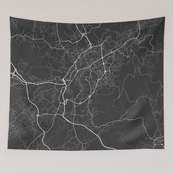 Item preview, Mapa de Braga, Portugal. (Blanco sobre negro) designed and sold by Graphical-Maps.