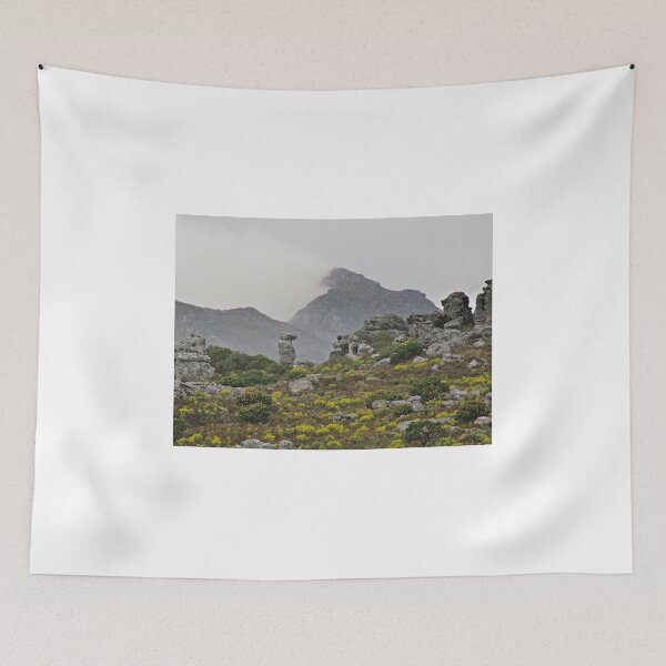 Item preview, Misty Cape Mountains and "The Watcher" designed and sold by BiodiversityRocks.