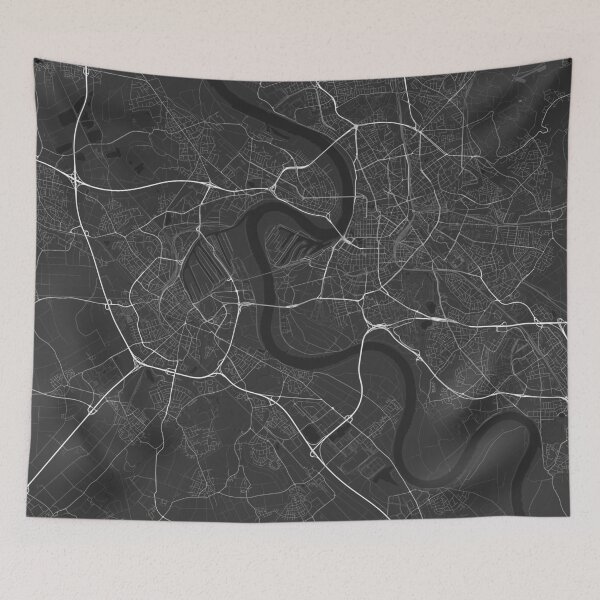 Item preview, Dusseldorf, Germany Map. (White on black) designed and sold by Graphical-Maps.