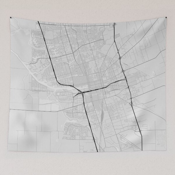 Aperçu de l'œuvre Stockton, USA Map. (Black on white) créée et vendue par Graphical-Maps.