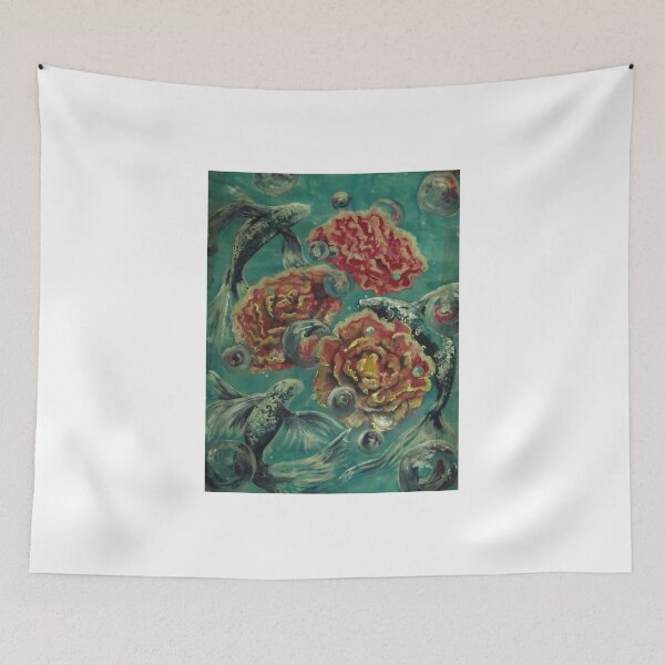 Item preview, Peonies and Poissons option 2 designed and sold by Nachaya.