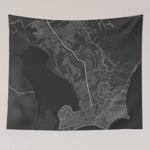 Item preview, Maceio, Brazil Map. (White on black) designed and sold by Graphical-Maps.